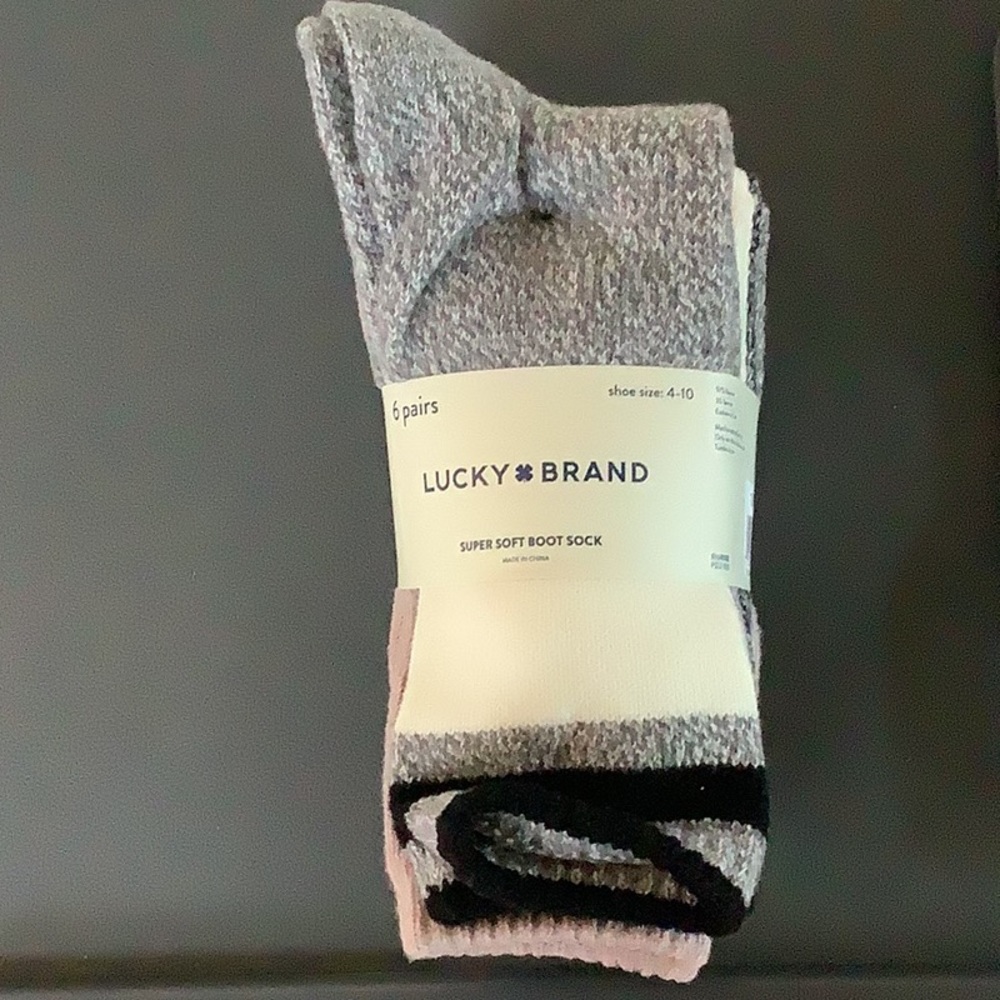Lucky 🍀 Brand super soft boot socks.  6 pairs Shoe size 4-10